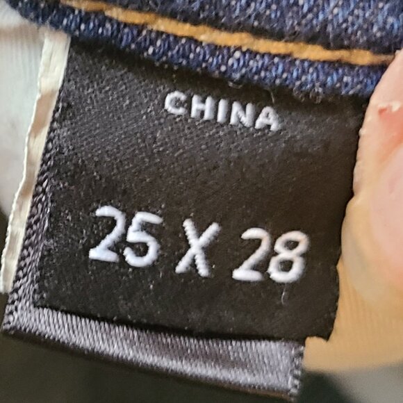 OLIVER LOGAN HIGH RISE TAPERED JEANS ANKLE SPLIT HEM DARK WASH STRETCH DENIM 25 - Picture 8 of 9